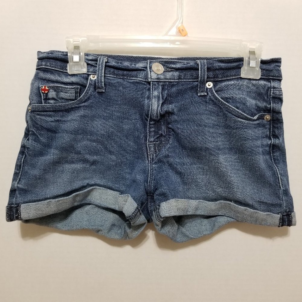Hudson shorts 25 Midrise Asha cuffed denim jean whiskered Reigning stretch